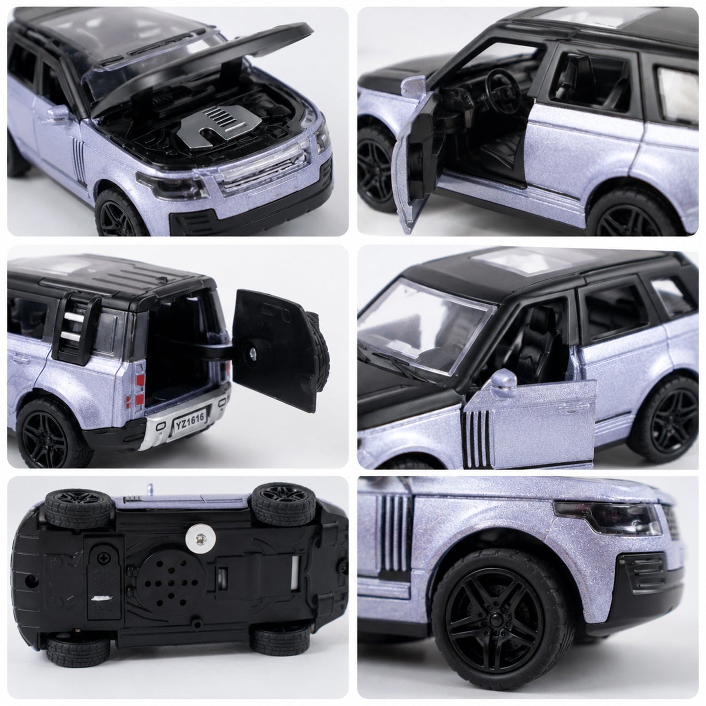Miniature metal car with light and sound for playtime