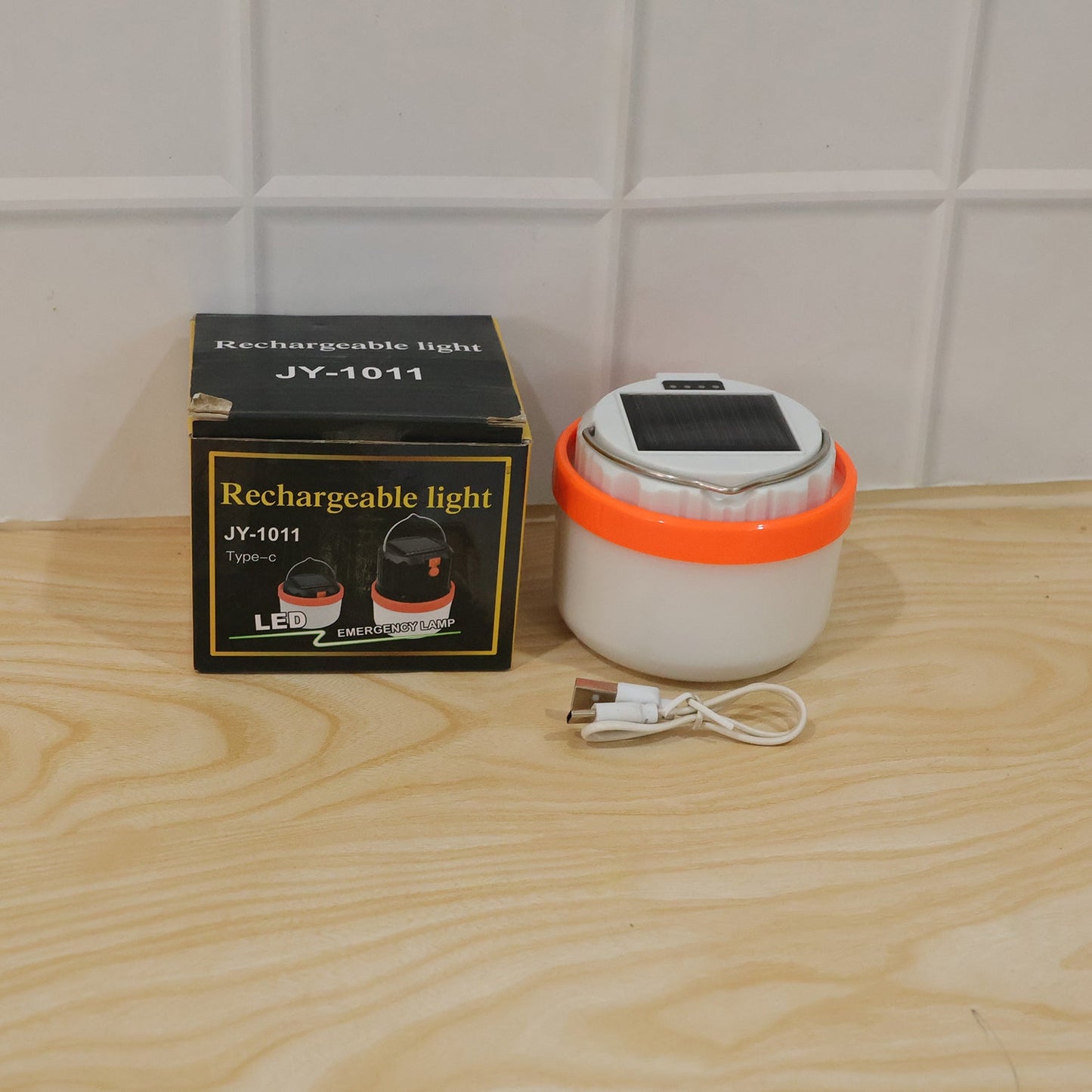 Foldable solar camping lantern with rechargeable LED for travel