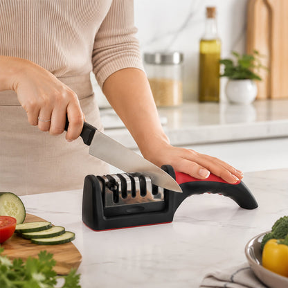 4 Stage Knife Sharpener Tool for Kitchen Knives with Non Slip Handle (1 Pc) view 4