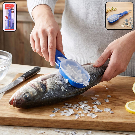 Fish Scaler Scraper with Lid Scale Remover Skin Cleaner