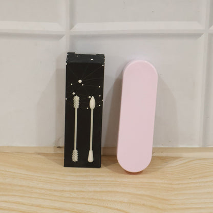 Durable reusable silicone swabs with storage case