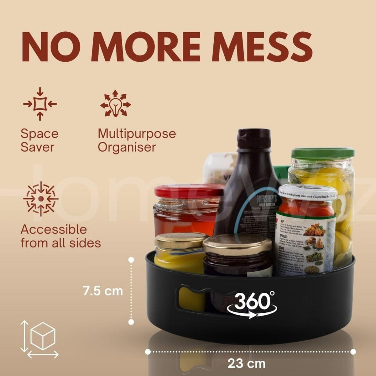Rotating Storage Tray – 360 Degree Turntable Organizer – detail view
