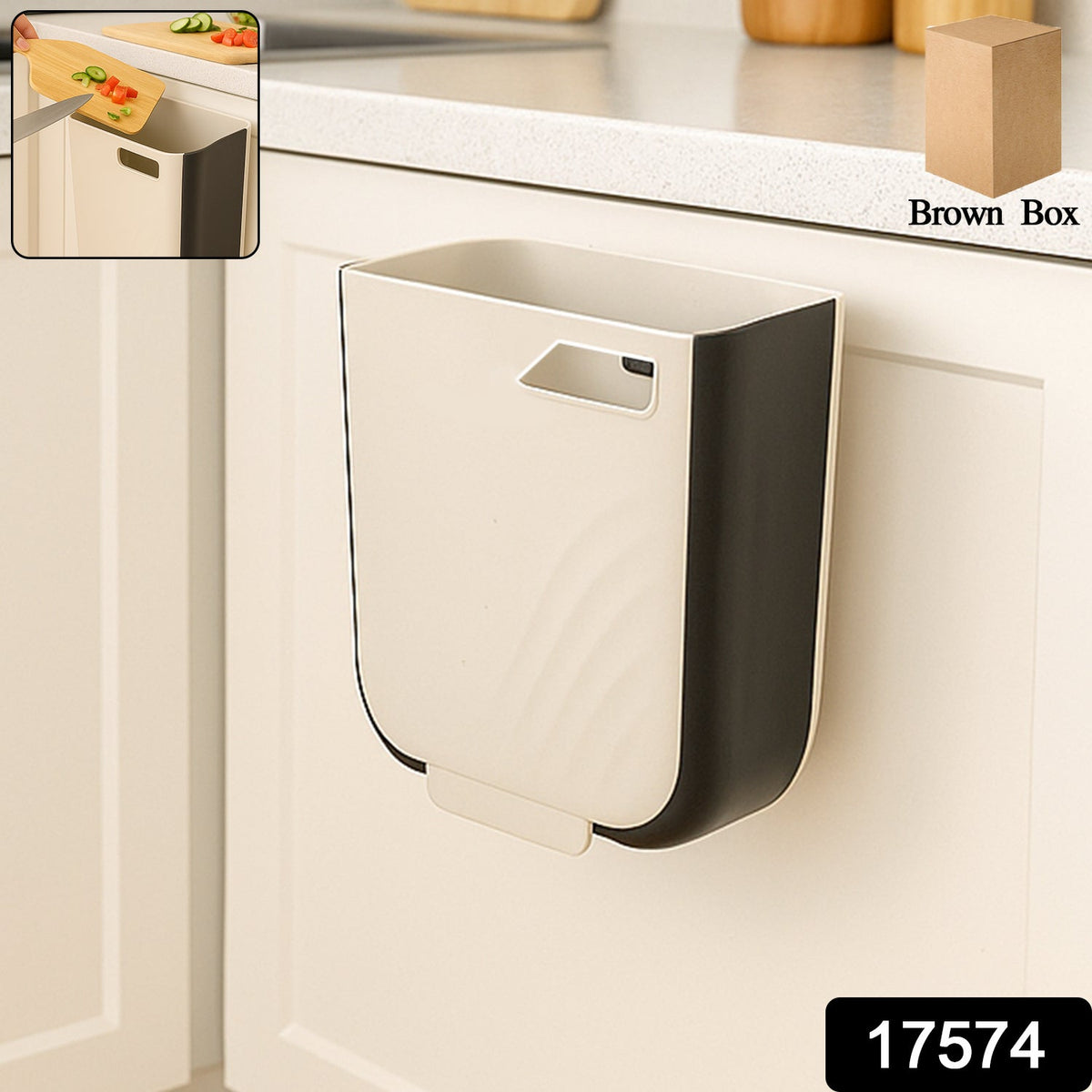 Hanging Trash Can – Collapsible & Portable – side view