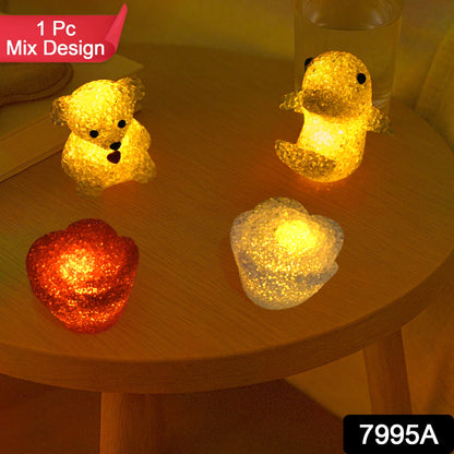 LED Crystal Night Light – Multi-Shape Mood Lamp – side view