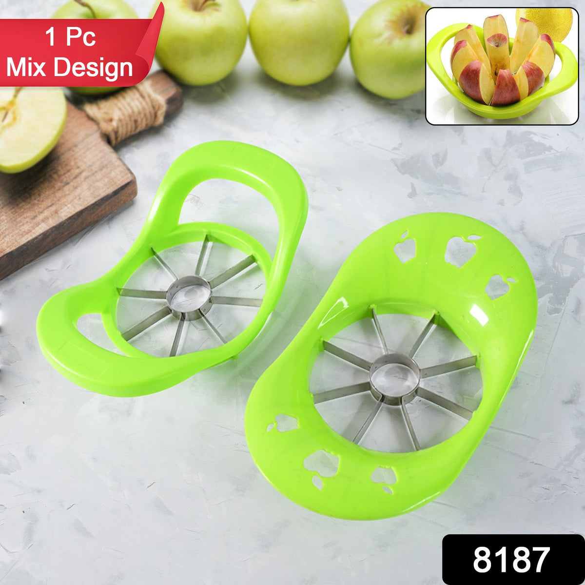 Apple Cutter – 8 Stainless Steel Blades for Easy Slicing – side view