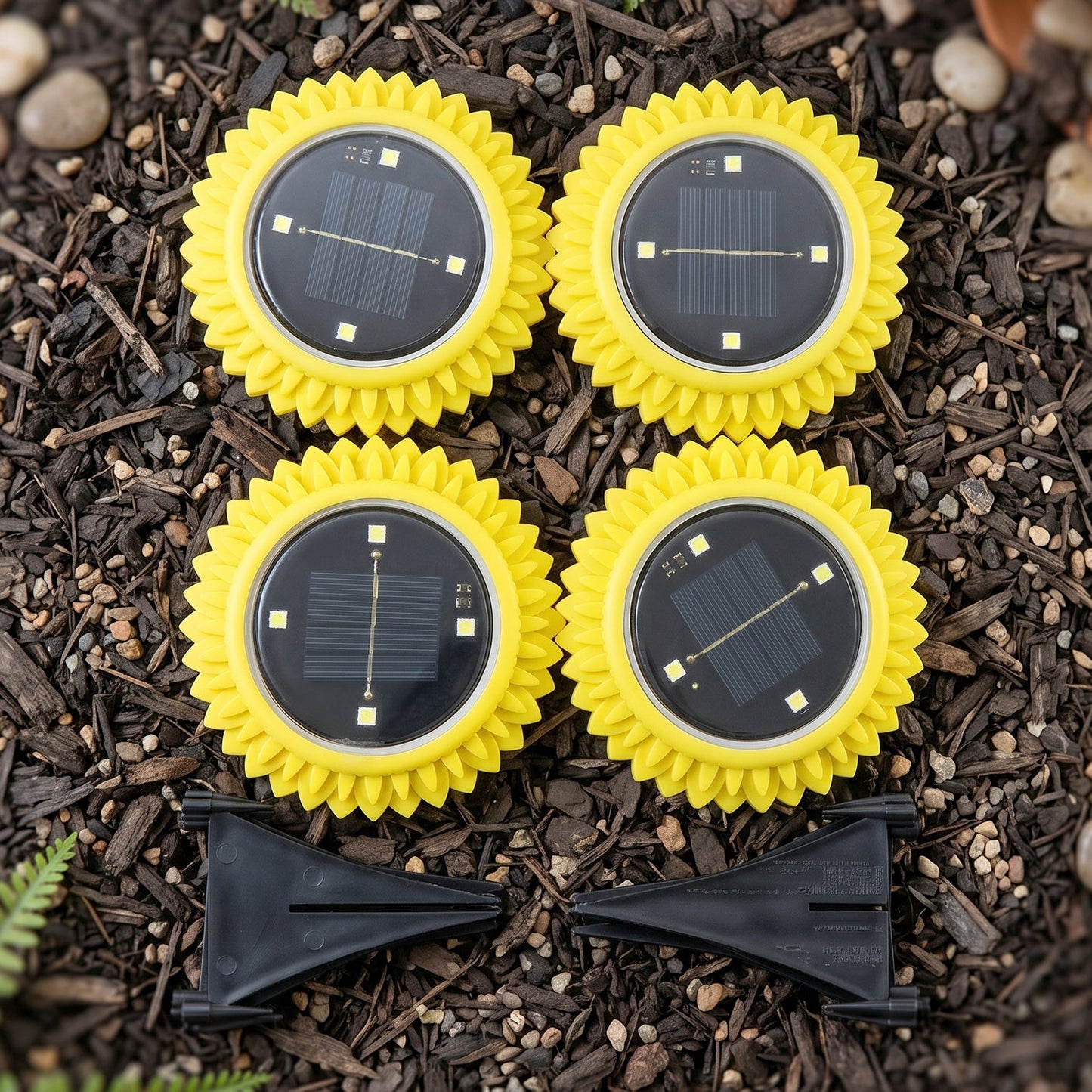 Garden Solar Light 4 Pc Sunflower Waterproof LED Pathway Stake Light (4 Pc Set)