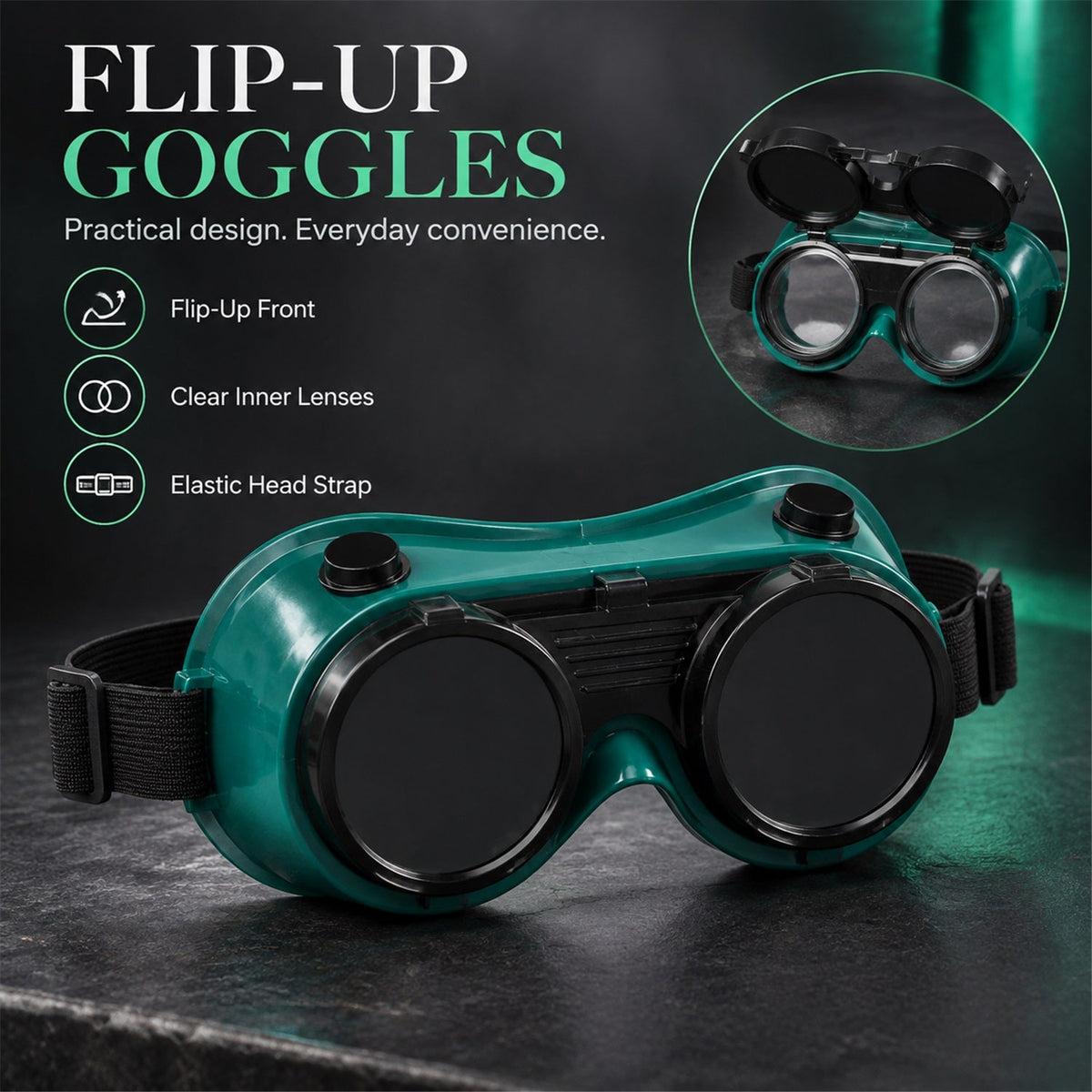 Welding Goggles – Flip-Up Anti-Radiation Protection – view 8