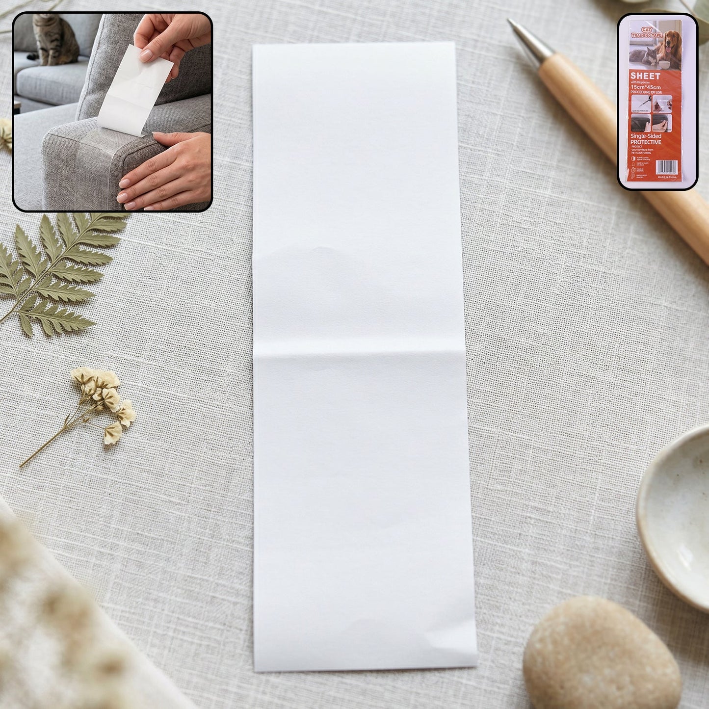 Cat scratch tape white bg