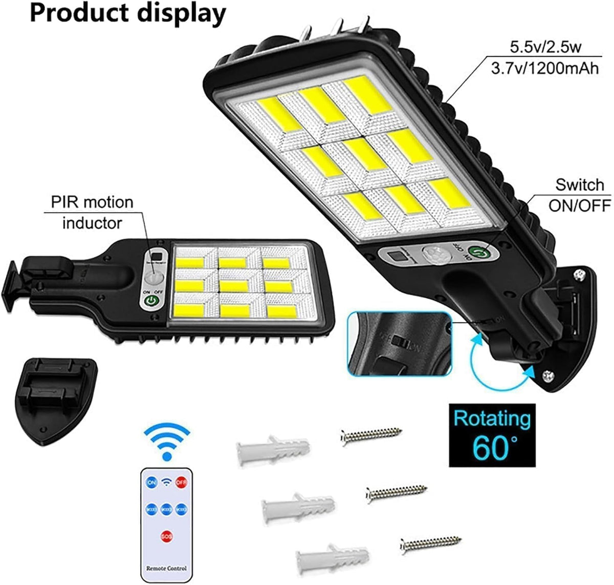 Solar LED Street Light – High Power with Motion Sensor – close-up