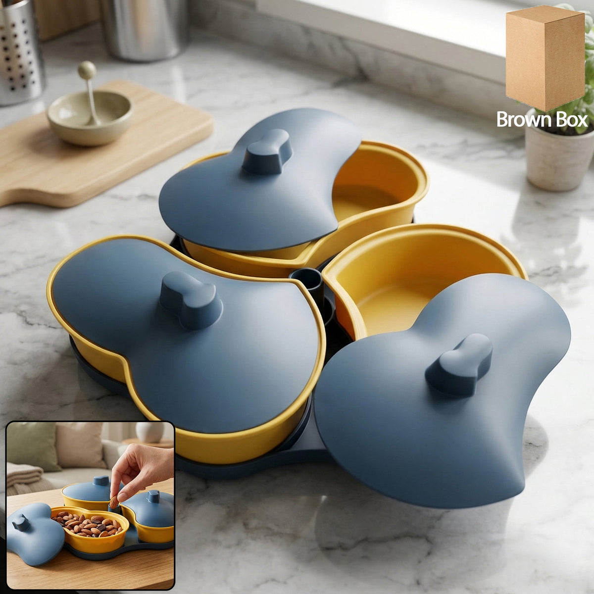 Multipurpose Snack Serving Tray with Lid – Elegant