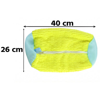 Protective shoe laundry bag with supports for machine washing