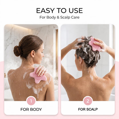 Reusable silicone cleansing brush for shower and bath