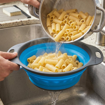 Collapsible colander easy draining