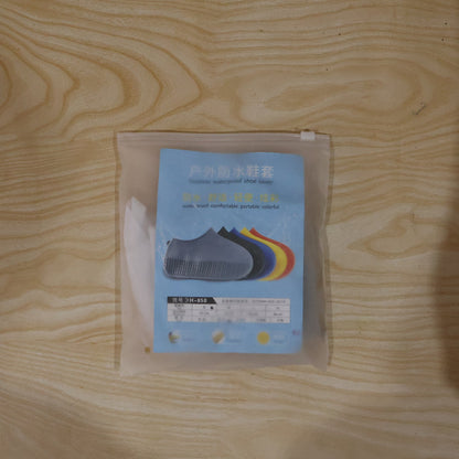 Daily use waterproof silicone rain shoe cover in black shoe covers