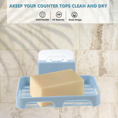 Plastic Soap Dish with Drain Slots – Self-Adhesive Wall – alternate view