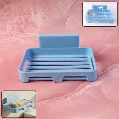 Plastic Soap Dish with Drain Slots – Self-Adhesive Wall – side view