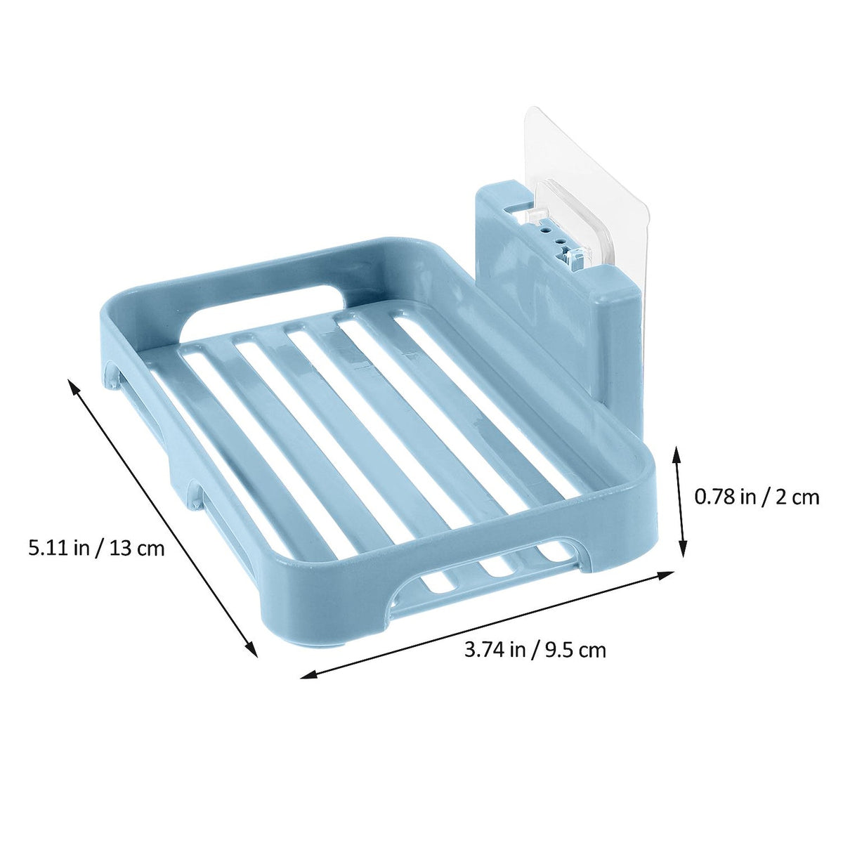 Plastic Soap Dish with Drain Slots – Self-Adhesive Wall – view 8