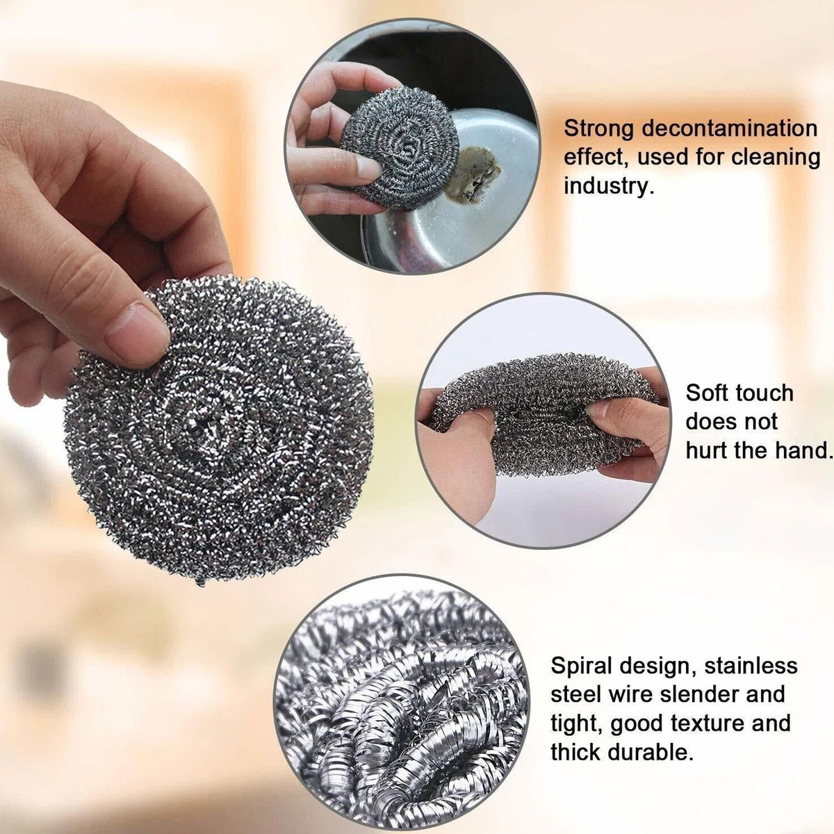 Stainless Steel Scrubber – Heavy Duty Kitchen Cleaning Tool – view 7