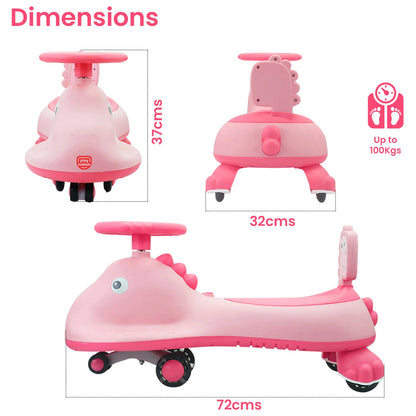 Musical swing car ride on for toddlers with easy steering