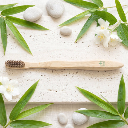 Soft Bristle Bamboo Toothbrush, Eco-Friendly Wooden Toothbrush for Travel (1 Pc)