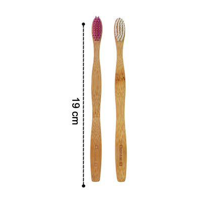 Women Bamboo Toothbrush Set Soft Bristles Eco Friendly Biodegradable (2 Pc)