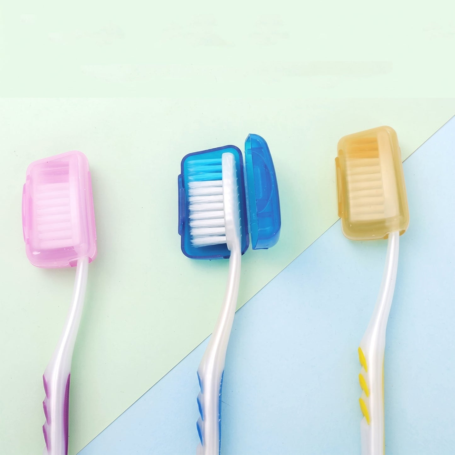 Portable toothbrush caps to protect heads while travelling
