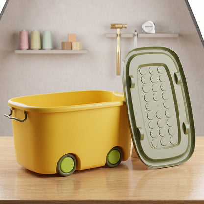 Large rolling storage container for toys, clothes and books