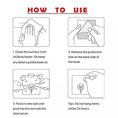 No drill plastic hook for kitchen, bathroom and bedroom walls