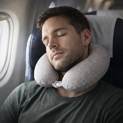Supportive travel cushion to ease neck strain on the go