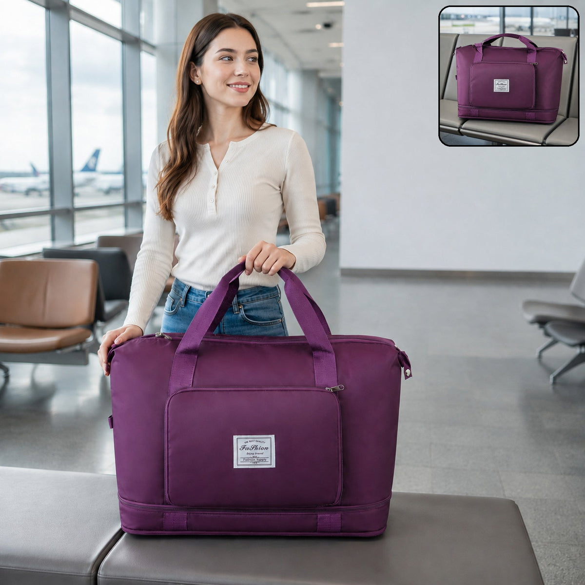 Foldable Travel Bag – Expandable, Waterproof Weekender