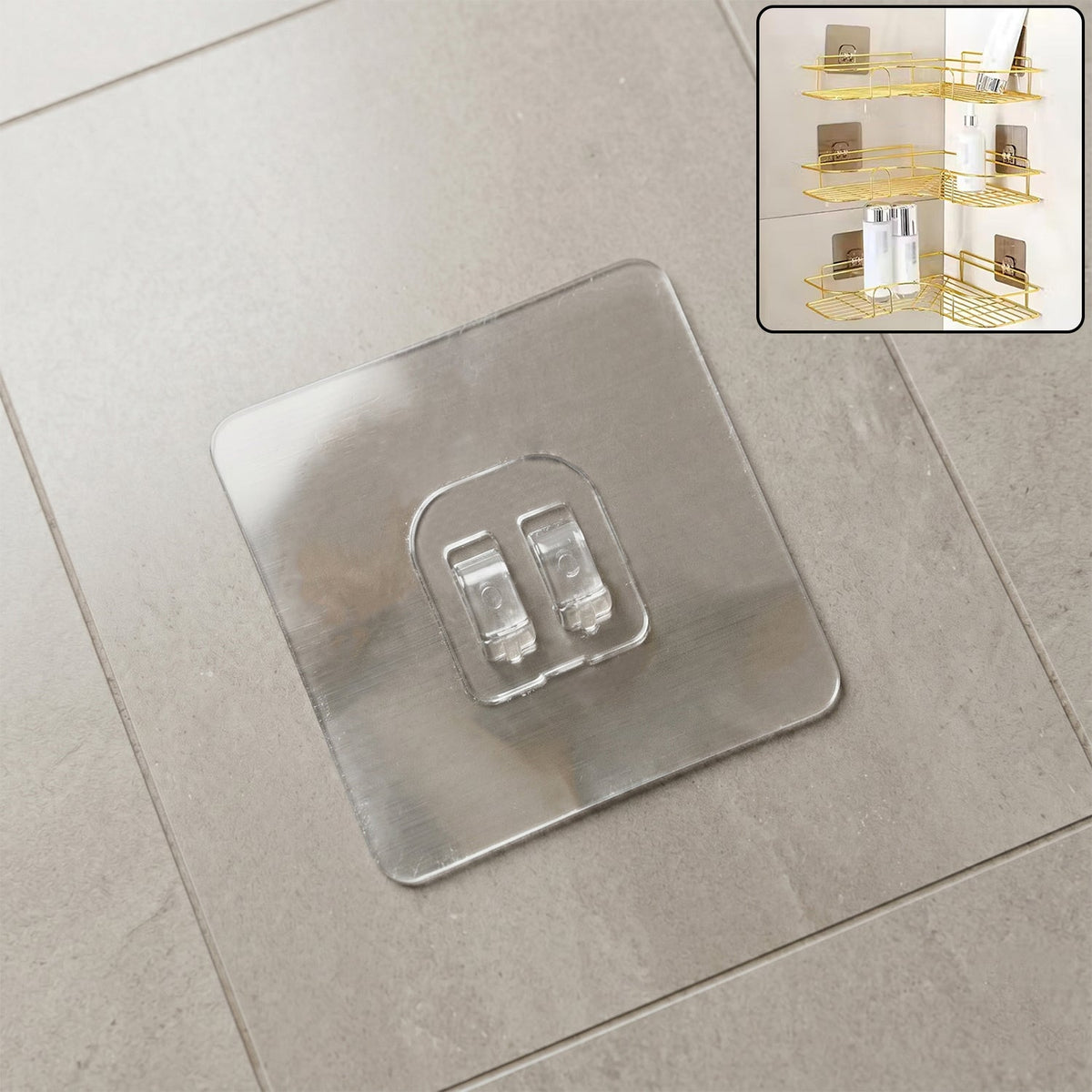 Adhesive Wall Hook – Transparent, Heavy Duty