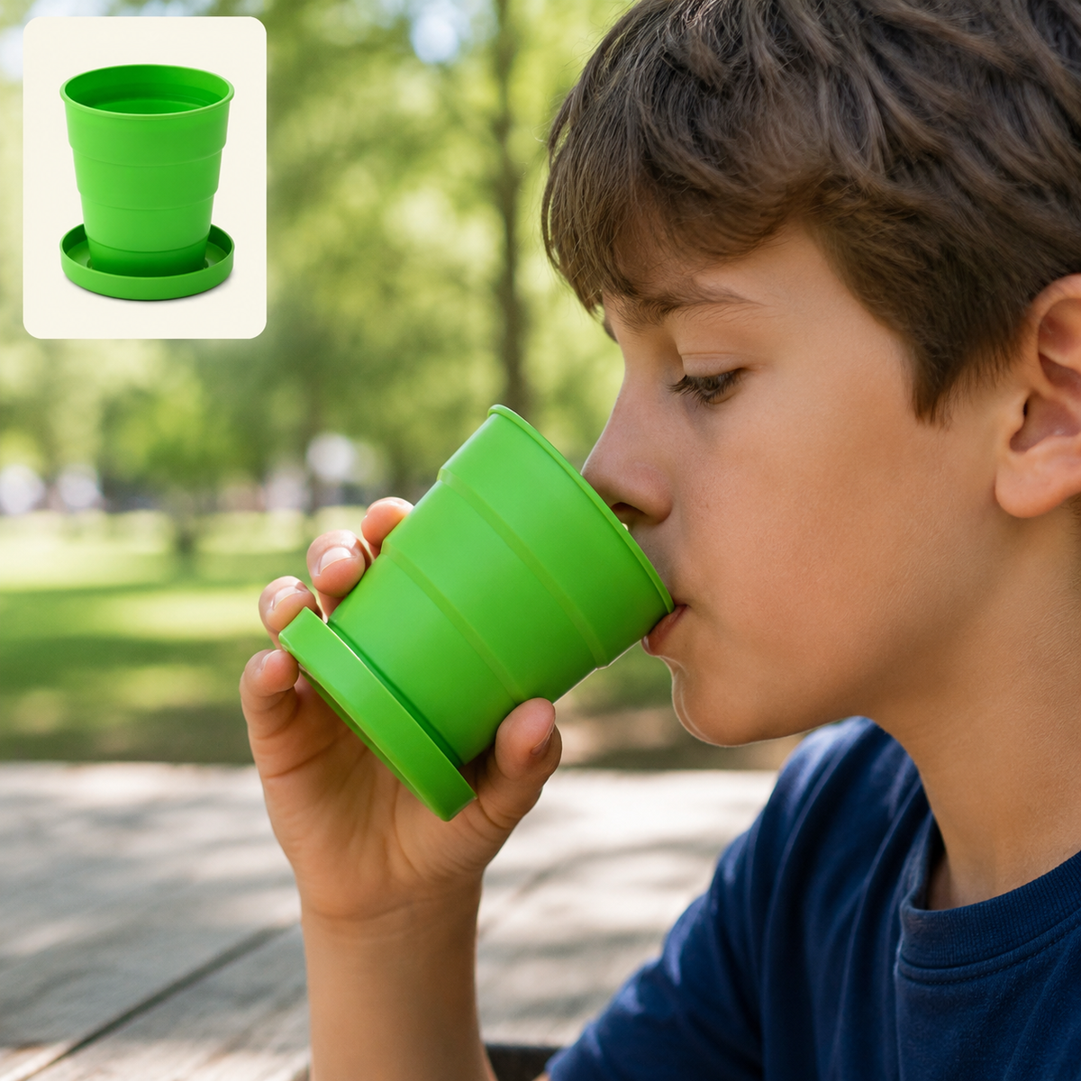 Folding Travel Cup – Collapsible Silicone Tumbler for Kids