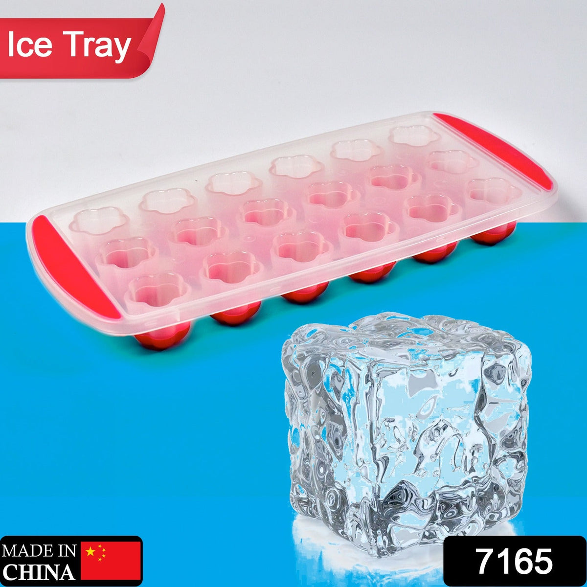Flower Ice Tray – 18-Cavity Silicone Mold, BPA-Free – side view