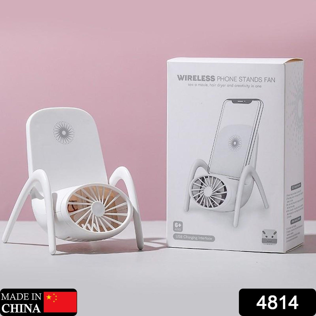 Portable Phone Holder Fan – Handheld & Multi-Function – side view