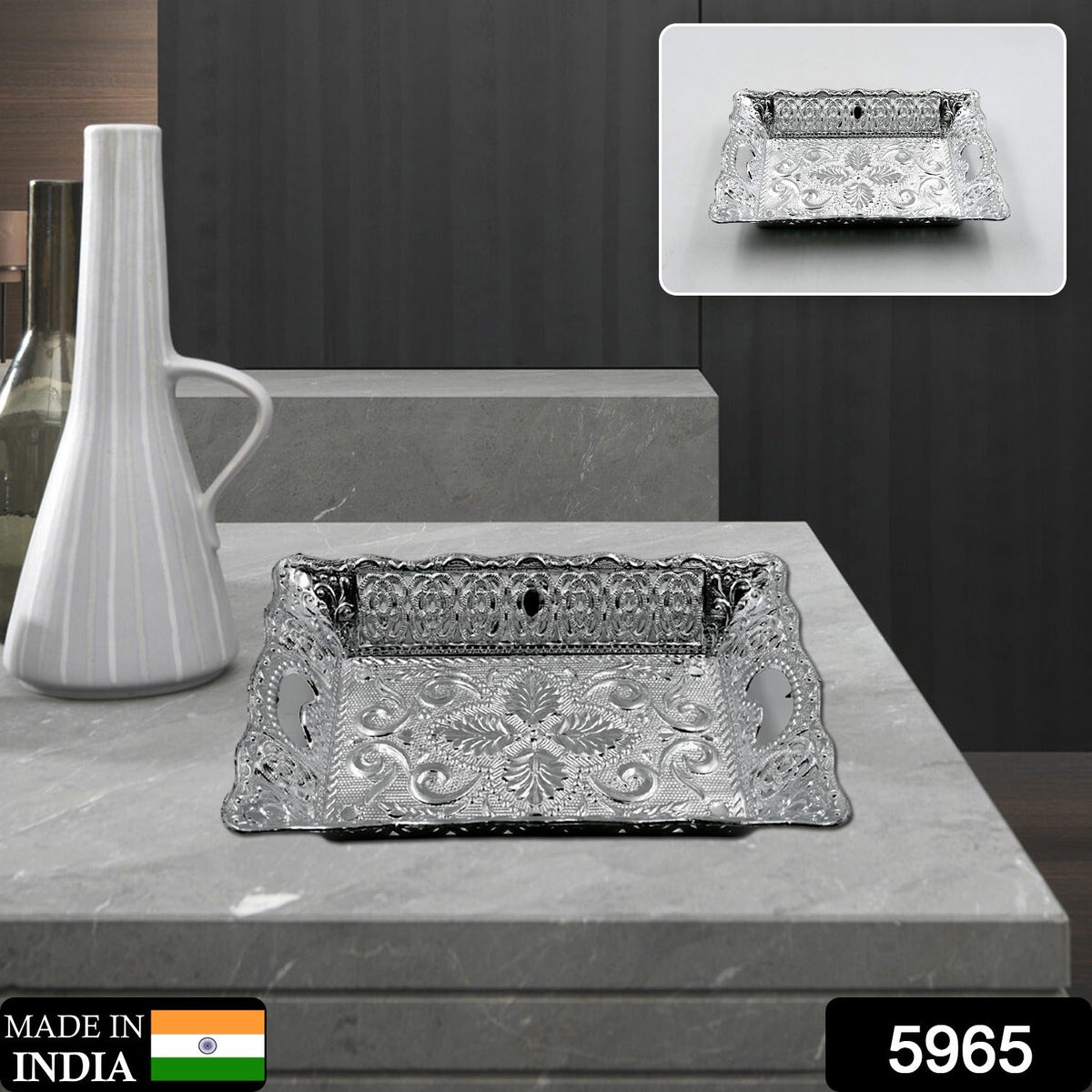 Mukhwas Serving Tray – Dry Fruit & Candy Plate – side view