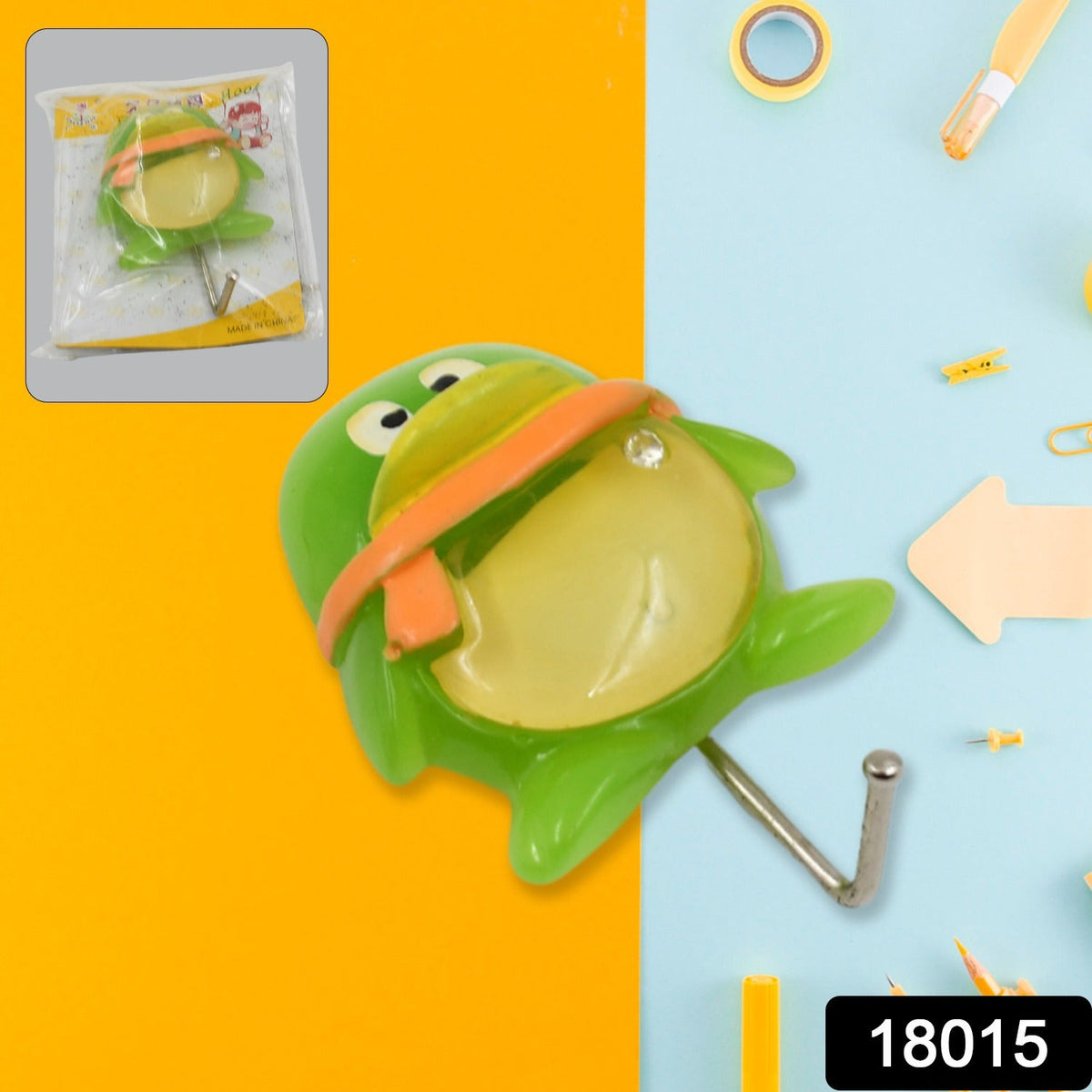 Self-Adhesive Wall Hooks – Multipurpose Frog Design – side view