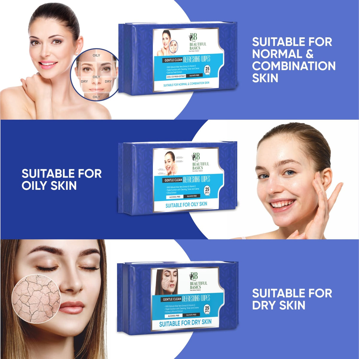 Facial Cleansing Wet Wipes – Fruit Extract, 25 Count – alternate view