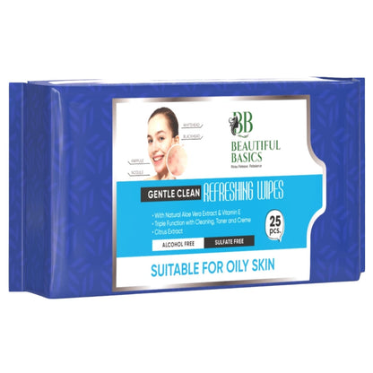 Facial Cleansing Wet Wipes – Fruit Extract, 25 Count – side view