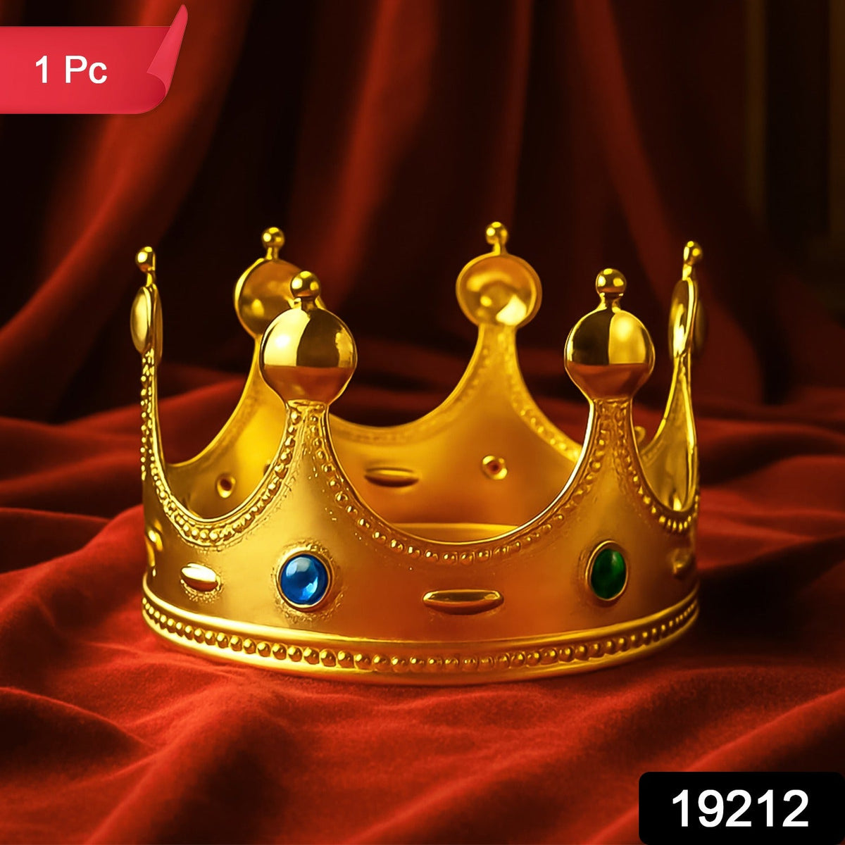 Royal Crown with Colored Gems – Lightweight Costume – side view