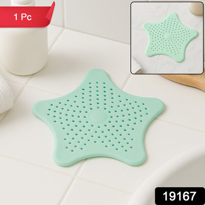 Silicone Star Shaped Sink Strainer – Mint Green Hair Catcher – side view