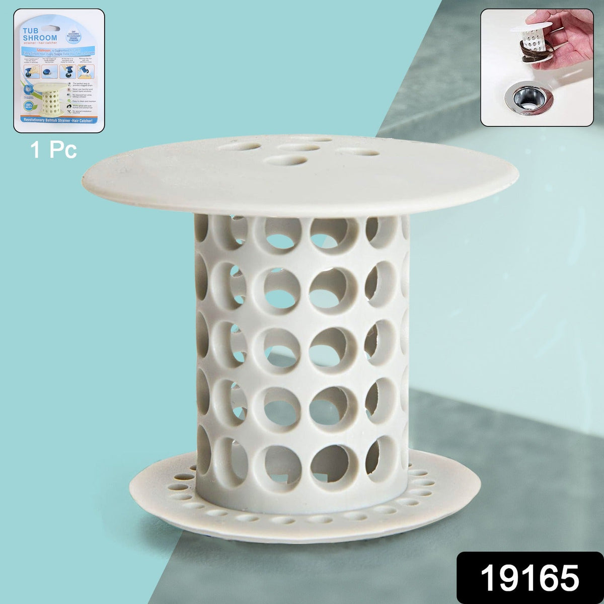 Tub Drain Hair Catcher – Universal Silicone Anti-Clog – side view