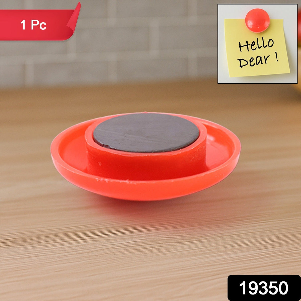 Red Magnetic Board Button – Strong Hold & 30mm Diameter – side view