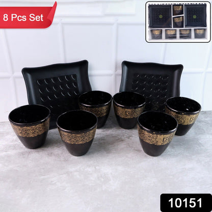 Ceramic Bowl and Cup set – 8 pc Dining Collection – side view