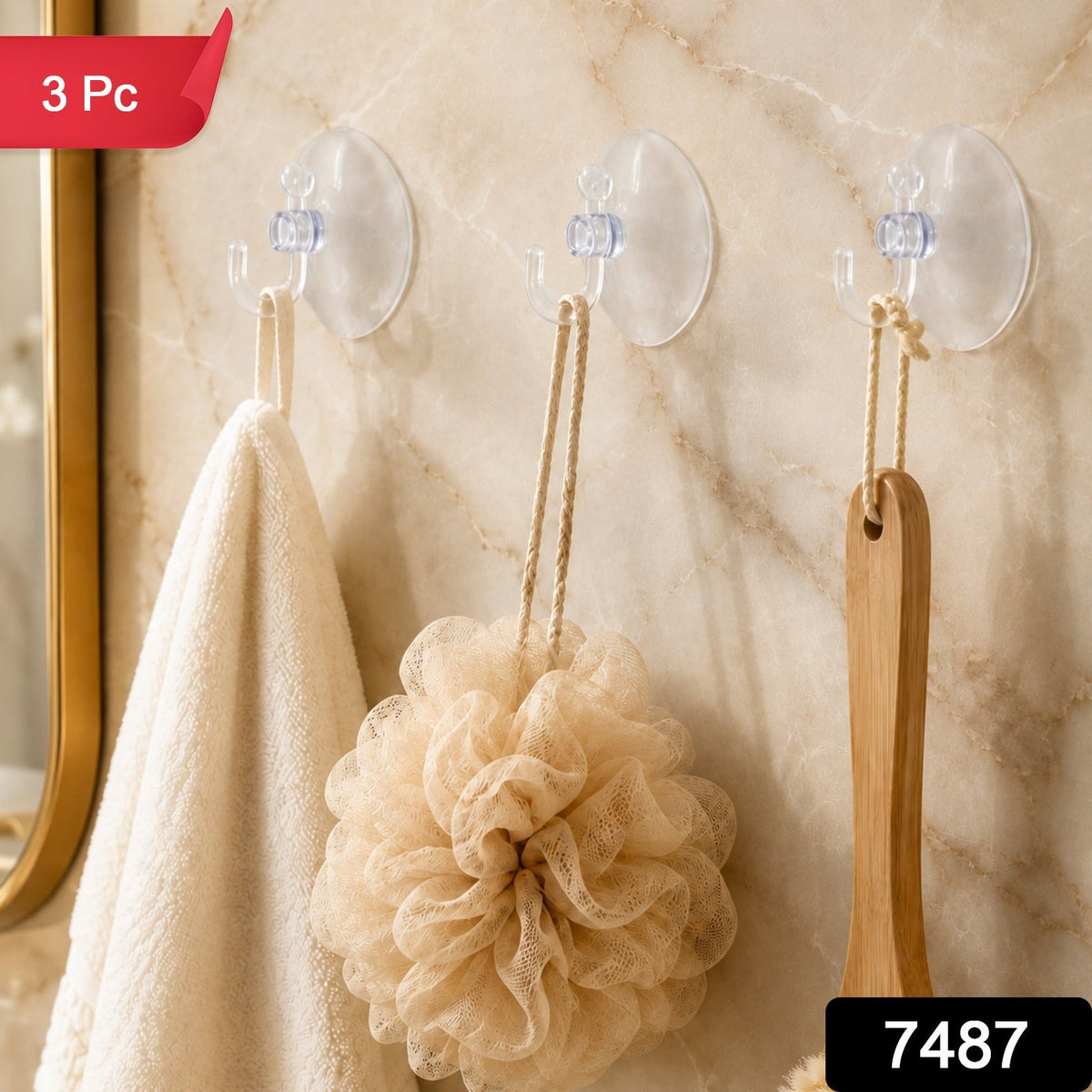 Transparent Suction Cup Hooks Drill Free Wall Hook – side view