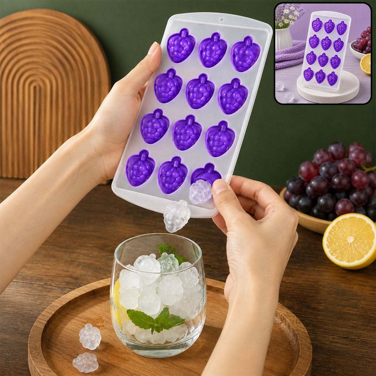 Silicone Blueberry Shape Ice Cube Tray