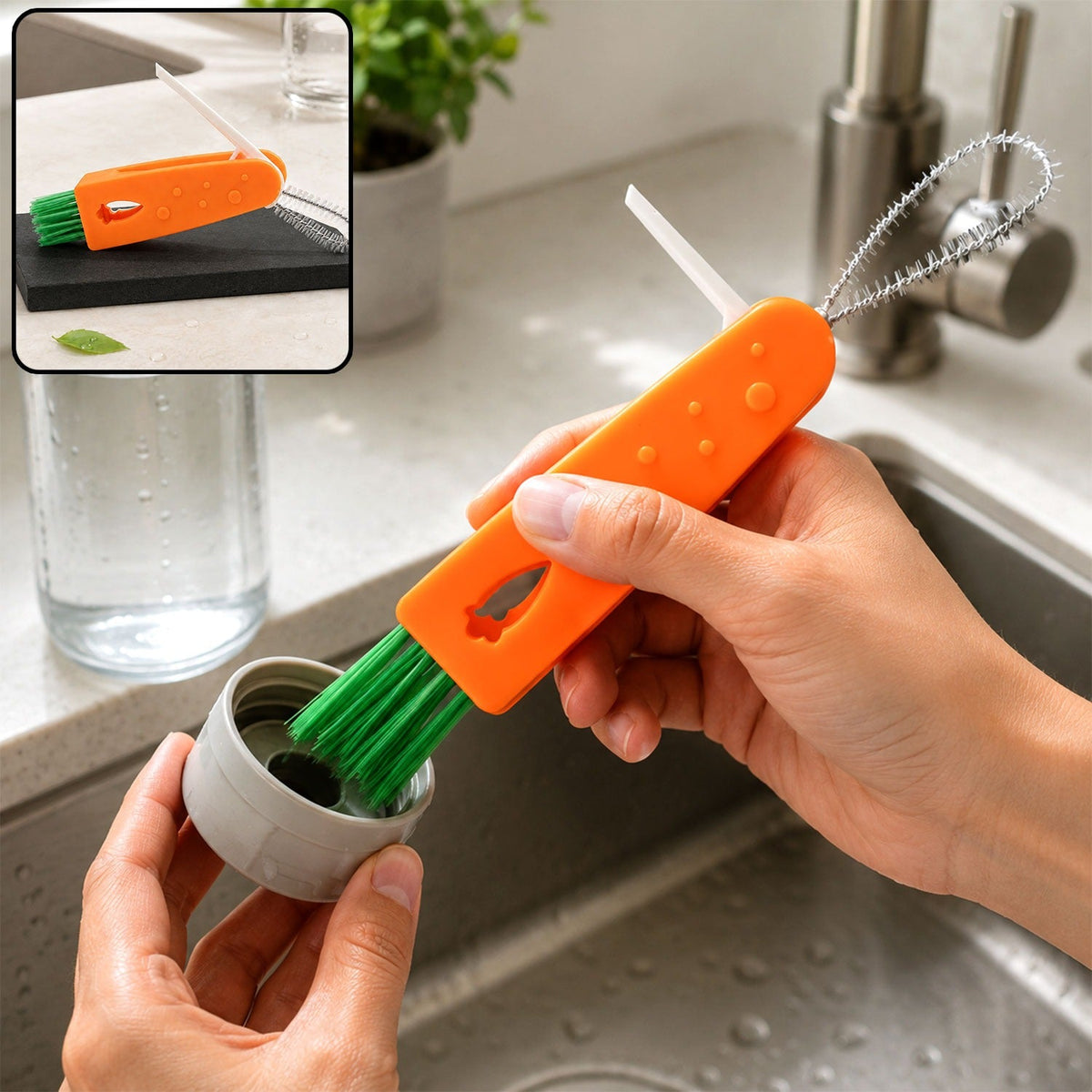 Bottle Cleaning Brush – 3-in-1 Multifunctional