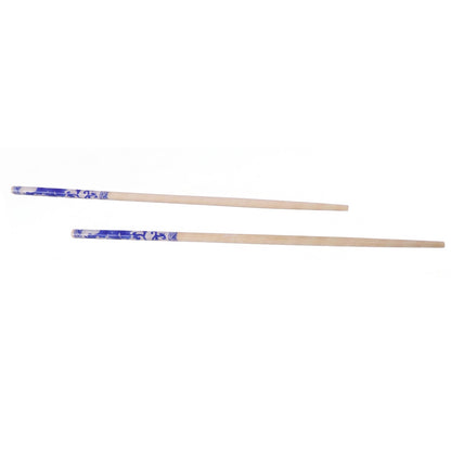 Reusable Bamboo Chopsticks with Blue Chinese Print Design – alternate view
