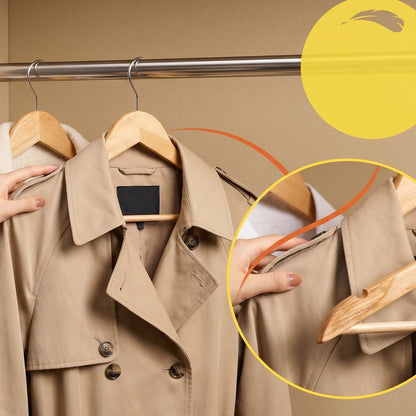 Elegant premium wood hanger for tidy wardrobe storage