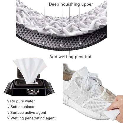 Shoe Cleaning Wet Wipes – 80 Pack Travel Friendly – alternate view
