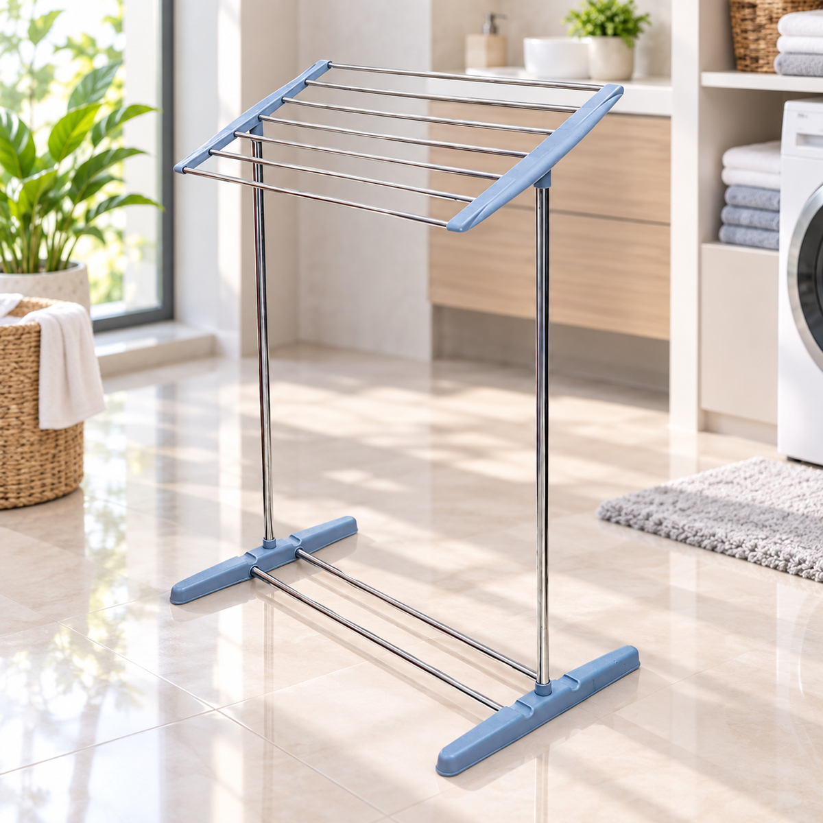 Portable Clothes Drying Rack – Foldable, Steel & Plastic – view 7